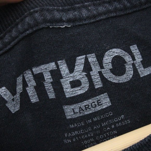 Vintage VITRIOL Shirt Mens Black Short Sleeve Big Logo Graphic Flower Sz L Y2K - Picture 7 of 9
